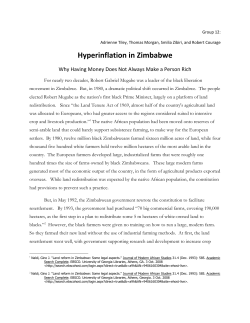 Hyperinflation in Zimbabwe