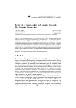 Retrieval of Commercials by Semantic Content: The Semiotic