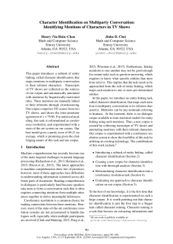 Character Identification on Multiparty Conversation: Identifying