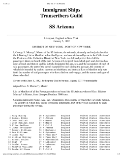 Immigrant Ships Transcribers Guild SS Arizona
