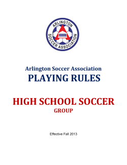 (9-12 Grade) Soccer Rules - Arlington Soccer Association