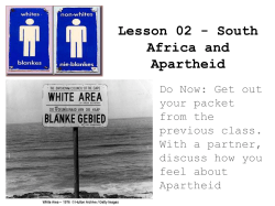 Lesson 02 - South Africa and Apartheid