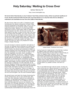 Holy Saturday: Waiting to Cross Over