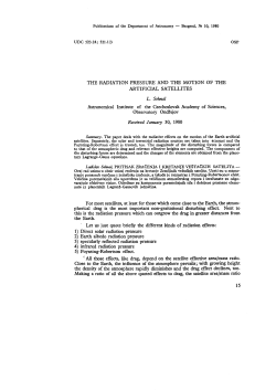 The Radiation Pressure and the Motion of the Artificial Satellites
