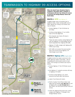 tsawwassen to highway 99 access options
