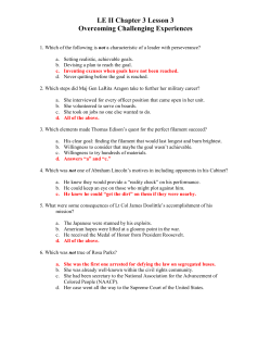 LE II Chapter 3 Lesson 3 Overcoming Challenging Experiences