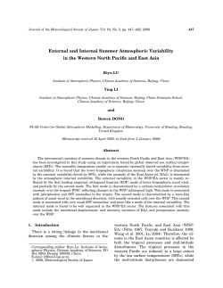 External and Internal Summer Atmospheric Variability in the Western