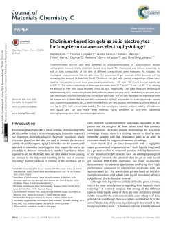 Cholinium-based ion gels as solid electrolytes for