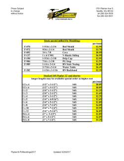 F-070 1-5/16 x 2-3/4 Bed Mould $2.99 F-072 9/16