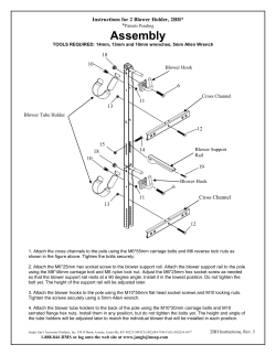 Instructions for 2 Blower Holder, 2BH*