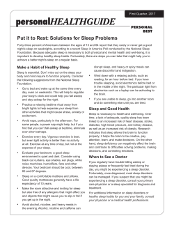 Put it to Rest: Solutions for Sleep Problems