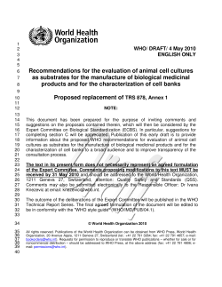 Recommendations for the evaluation of animal cell cultures as