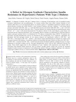 A Defect in Glycogen Synthesis Characterizes Insulin