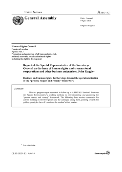 Business and Human Rights: Further steps toward the