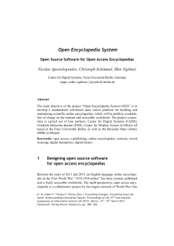 Open Encyclopedia System - Open Source Software for Open