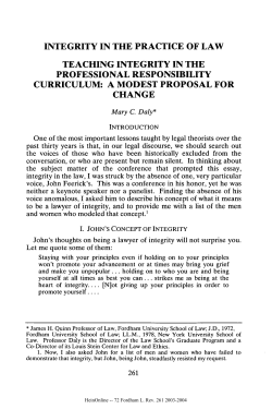 Mary Daly, Integrity in the Practice of Law
