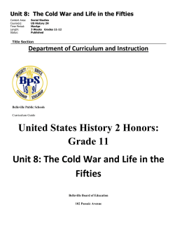 The Cold War and Life in the Fifties