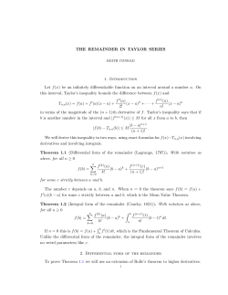 The remainder in Taylor series