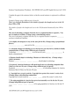 Sentence Transformations Worksheet IELTSPODCAST.com BW