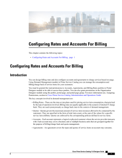 Configuring Rates and Accounts For Billing