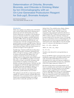 Determination of Chlorite, Bromate, Bromide, and Chlorate in