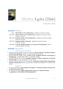 Martha Łącka (Ubik) &ndash; Curriculum Vitae