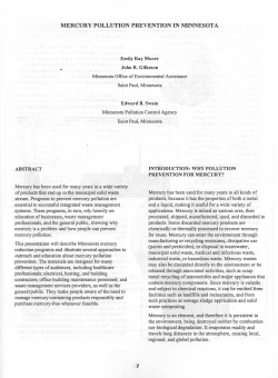 Mercury Pollution Prevention in Minnesota