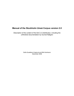 Manual of the Stockholm Ume&aring; Corpus version 2.0