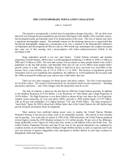 The contemporary population challenge