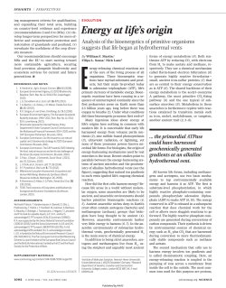 Energy at life`s origin