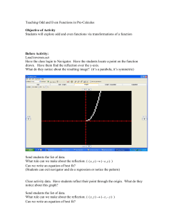 Teaching Odd and Even Functions in Pre-Calculus