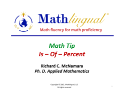 Math Tip Is &ndash; Of &ndash; Percent