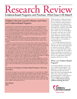 Evidence-Based Programs and Practices: What Does It All Mean?