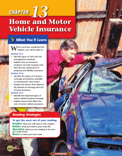 Chapter 13: Home and Motor Vehicle Insurance