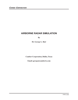 airborne radar simulation - Camber Sensor Systems Division