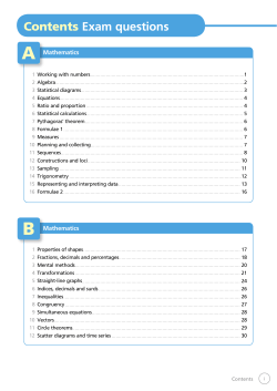 Contents Exam questions