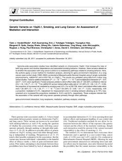 Genetic Variants on 15q25. 1, Smoking, and Lung Cancer: An