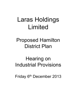 Laras Holdings Limited - Hamilton City Council