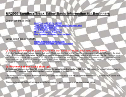 NR2003 Sandbox Track Editor Basic Information for
