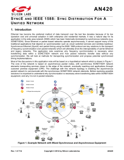 AN420: SyncE and IEEE 1588: Sync Distribution For A