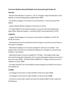 Hurricane Matthew Records/Notable Facts Recap (through October 8)