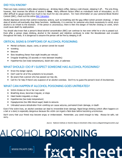 Fact Sheet | Alcohol Poisoning