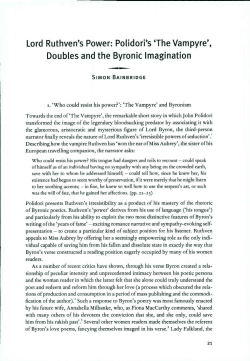 Lord Ruthven`s Power: Polidori`s `The Vampyre`