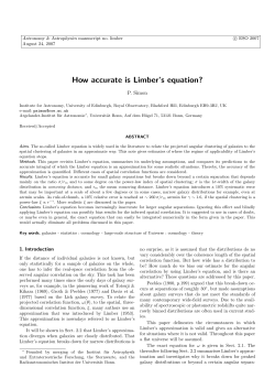 How accurate is Limber`s equation? - Argelander