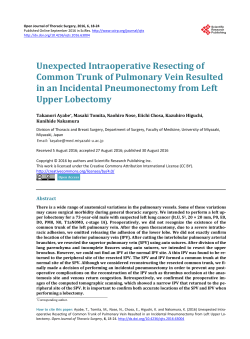 Unexpected Intraoperative Resecting of Common Trunk of