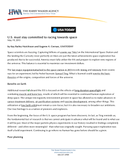 US must stay committed to racing towards space