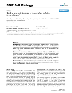 Control and maintenance of mammalian cell size | SpringerLink