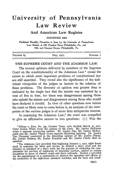 The Supreme Court and the Adamson Law