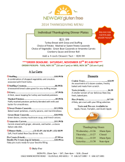 Thanksgiving Menu - New Day Gluten Free