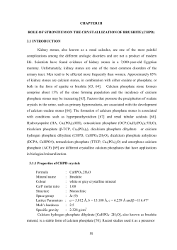 CHAPTER III ROLE OF STRONTIUM ON THE CRYSTALLIZATION